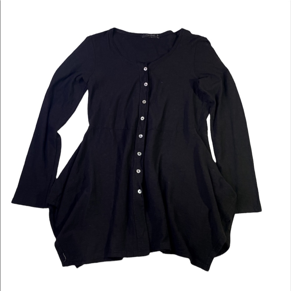 Cut loose Women’s Black button up ,long Sleeve tunic Size XS - Picture 1 of 7